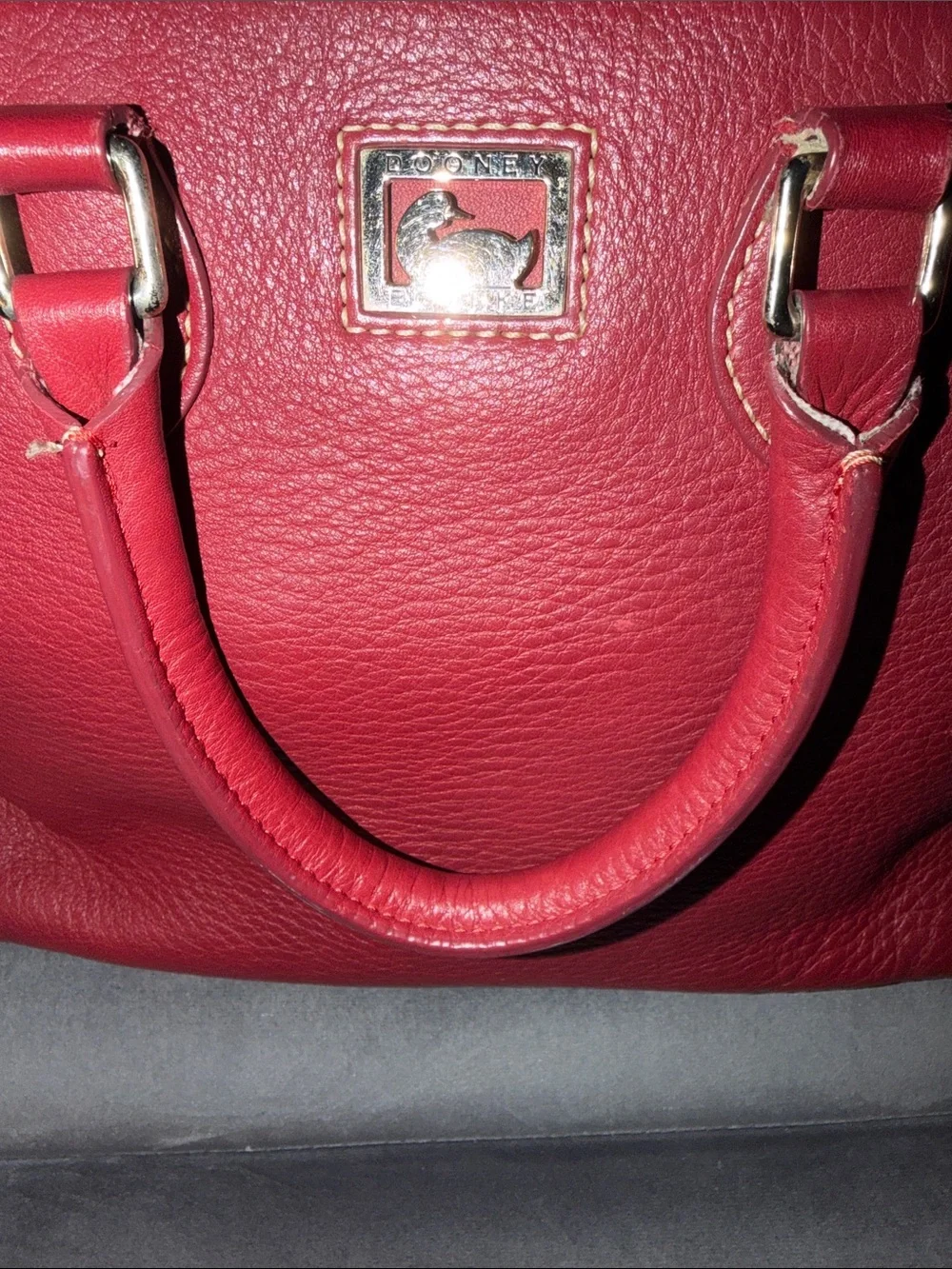 Dooney & Bourke Dillen Red Pebble Leather Satchel (without have crossbody strap)